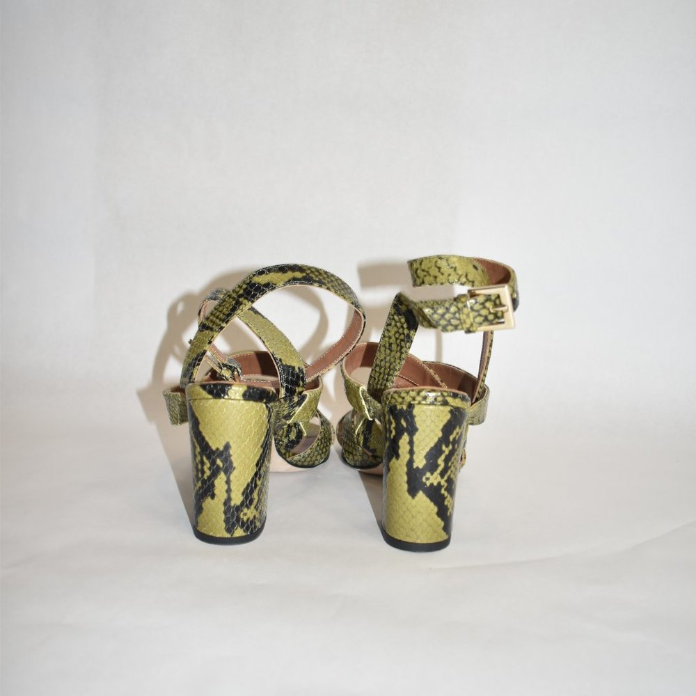 Paris Texas Python Embossed Ankle Strap Sandal Bl… - image 5